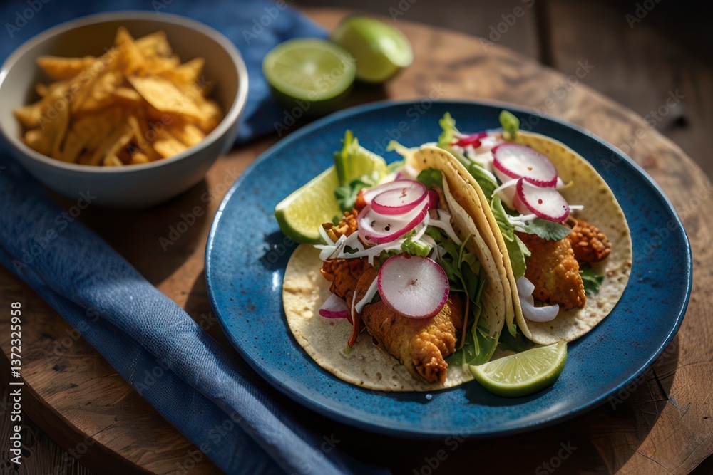A top-down view taco platter featuring. A top-down view taco platter featuring.