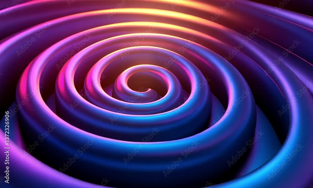 Abstract spiral design with vibrant colors and smooth surfaces Abstract spiral design with vibrant colors and smooth surfaces