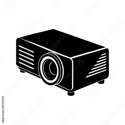 Digital projector silhouette illustration.