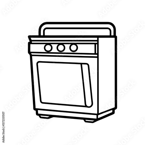  Dishwasher line art illustration.