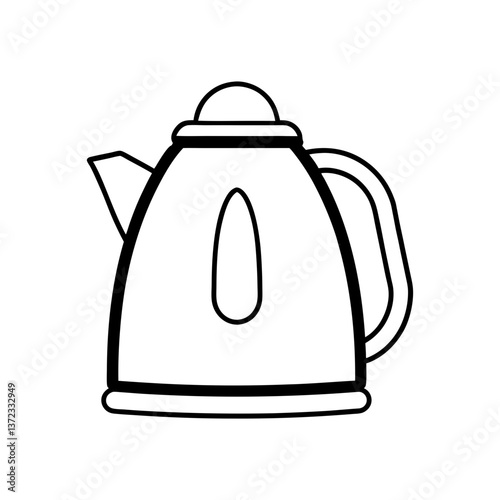 Electric kettle line art illustration