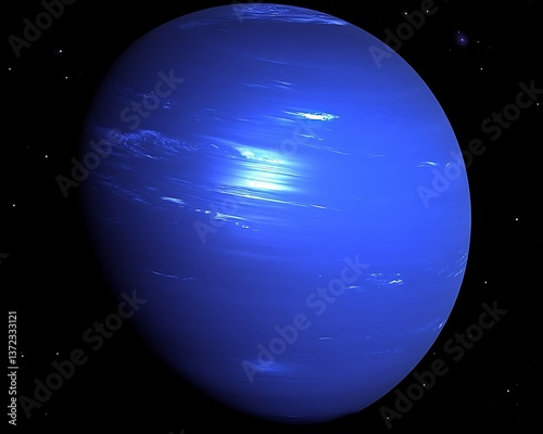 A large blue gas giant floating in the vast black space