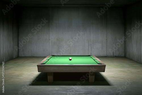 A quiet, dimly lit snooker club where a serious match is taking place