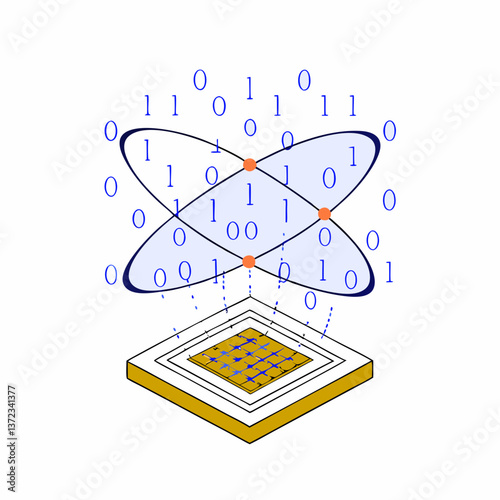 Quantum Computing Vector Illustration


