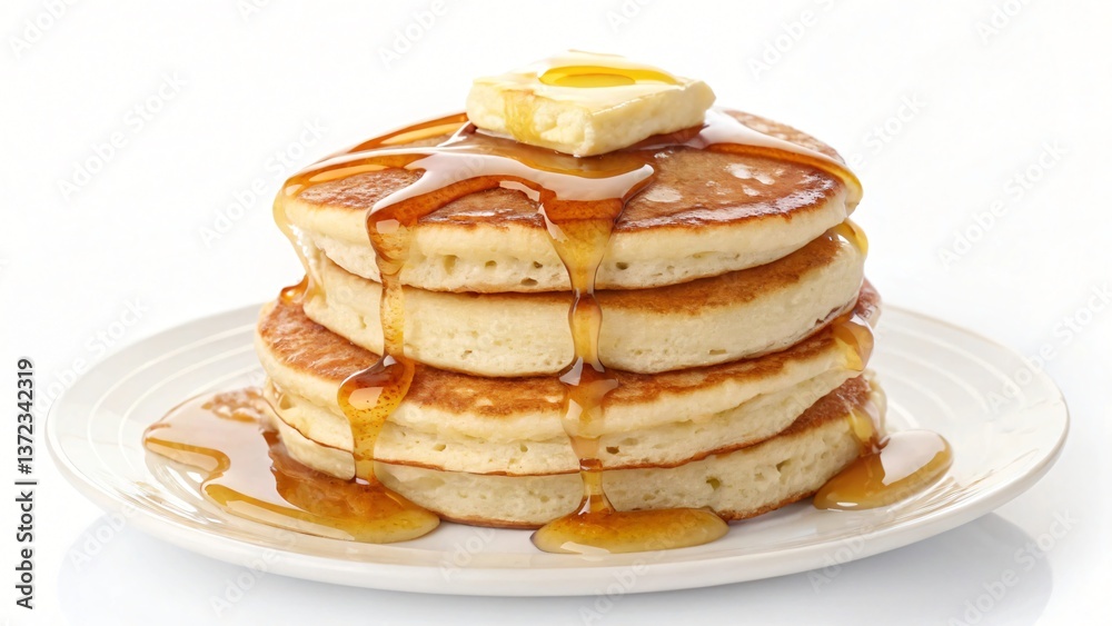 Delicious Buttery Pancakes Stack with Syrup Drizzle for Breakfast A tempting image of golden pancakes Delicious Buttery Pancakes Stack with Syrup Drizzle for Breakfast A tempting image of golden pancakes