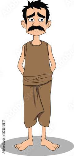 indian village men cartoon character design