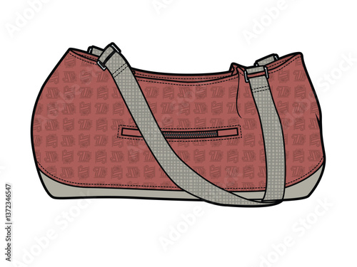 Sports bags vector design technical flat drawing by adobe illustrator.