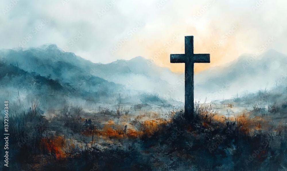 Obraz premium Emergent Light: The Tranquility of the Cross
