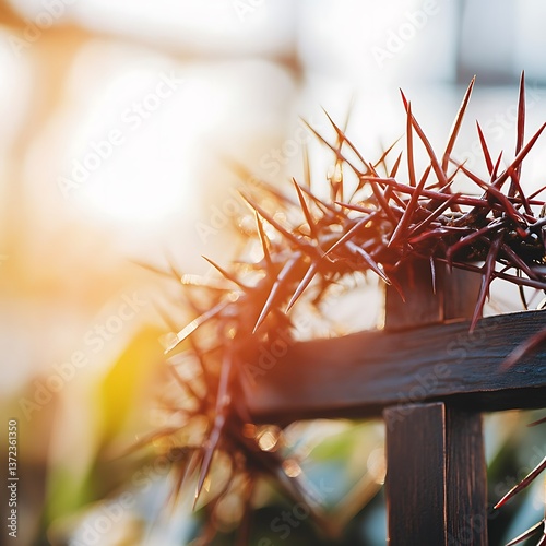 A detailed image of a crown made with sharp thorns