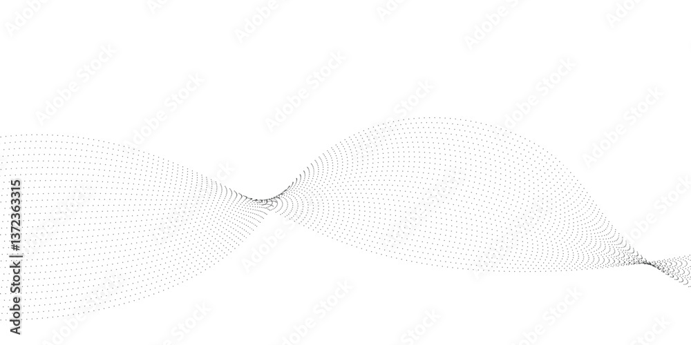 Halftone flowing wavy gradient dots shape isolated on transparent background. Digital future technology concept. Design for web design, music, cover, technology, science, data, banner, flayer, poster. Halftone flowing wavy gradient dots shape isolated on transparent background. Digital future technology concept. Design for web design, music, cover, technology, science, data, banner, flayer, poster.