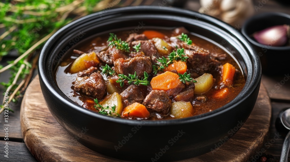 Rustic Traditional Irish Stew with Fresh Vegetables in a Homestyle Kitchen Setting Rustic Traditional Irish Stew with Fresh Vegetables in a Homestyle Kitchen Setting
