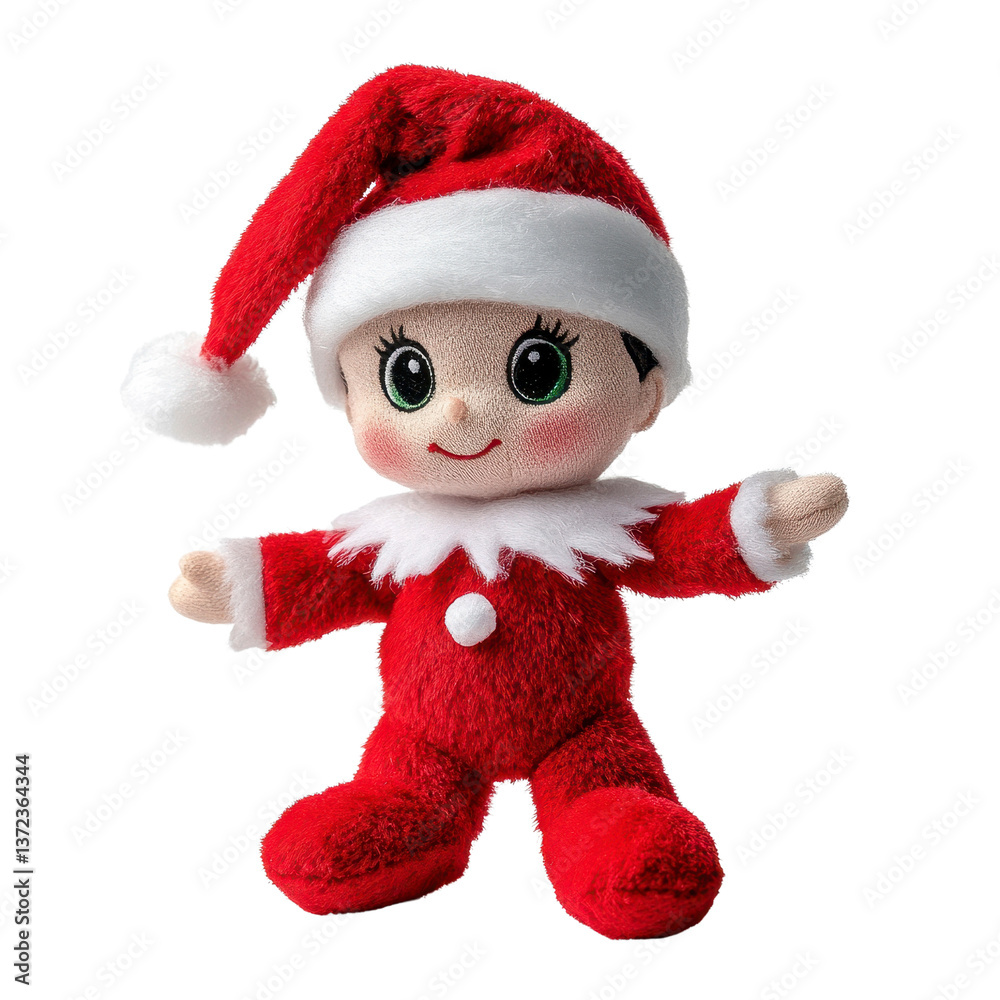 Adorable Christmas Elf Plush Toy Festive Red Outfit Big Eyes Holiday Decoration Adorable Christmas Elf Plush Toy Festive Red Outfit Big Eyes Holiday Decoration