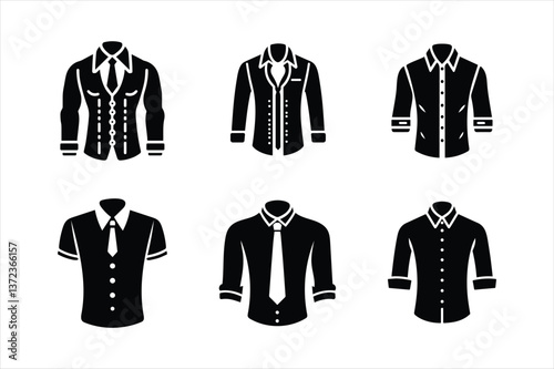 Vector illustration of a business suit set in various styles