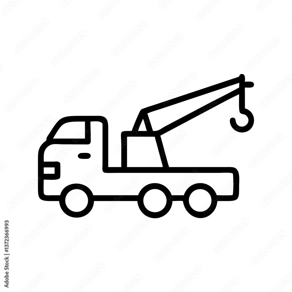 Naklejka premium Crane Truck Icon in Minimalist Style 