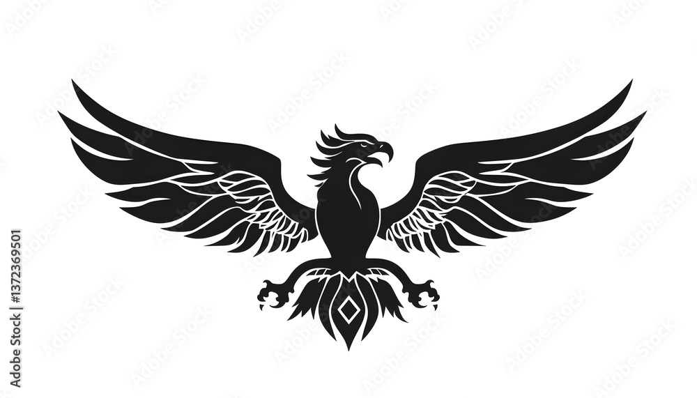 Fototapeta premium Garuda logo silhouette , clipping path - 