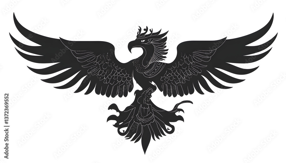 Fototapeta premium Garuda logo silhouette , clipping path -