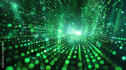 This is an abstract background image of a green circuit board with glowing lights.