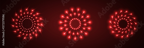 Neon magic circle. Futuristic light circle and circle. Light frame. Vector. Magic portal.