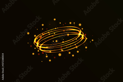 Neon magic circle. Futuristic light circle and circle. Light frame. Vector. Magic portal.