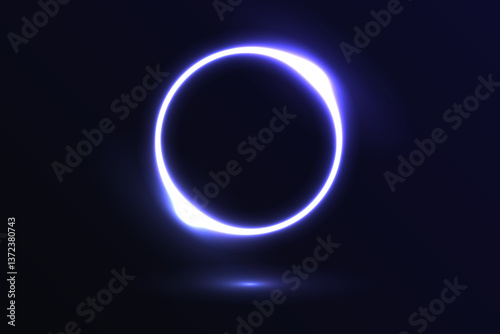 Neon magic circle. Futuristic light circle and circle. Light frame. Vector. Magic portal.