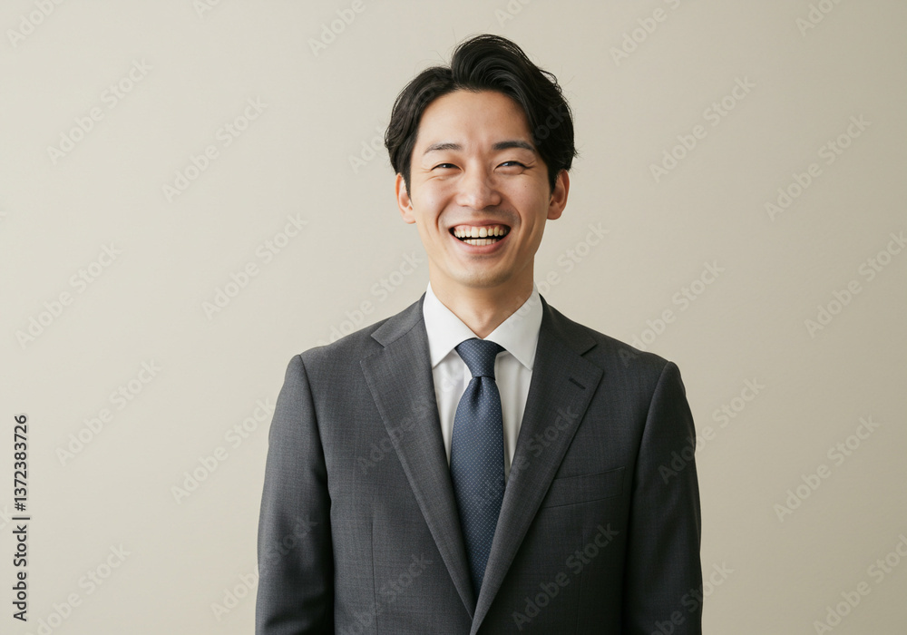 笑顔の男性、スーツ、ビジネスマン 笑顔の男性、スーツ、ビジネスマン