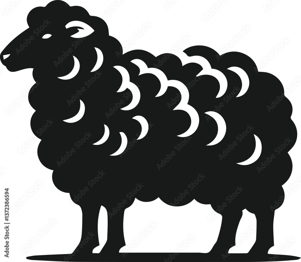 Obraz premium Sheep animal vector silhouette
