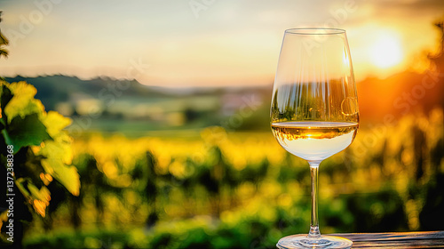 Premium sauvignon blanc glass scenic vineyard sunset wine tasting tour