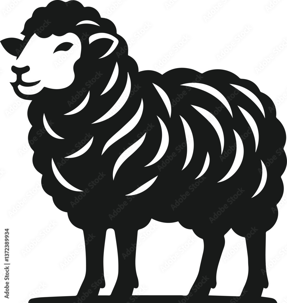 Obraz premium Sheep animal vector silhouette