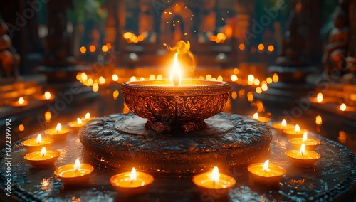 Sacred flame, serene ritual