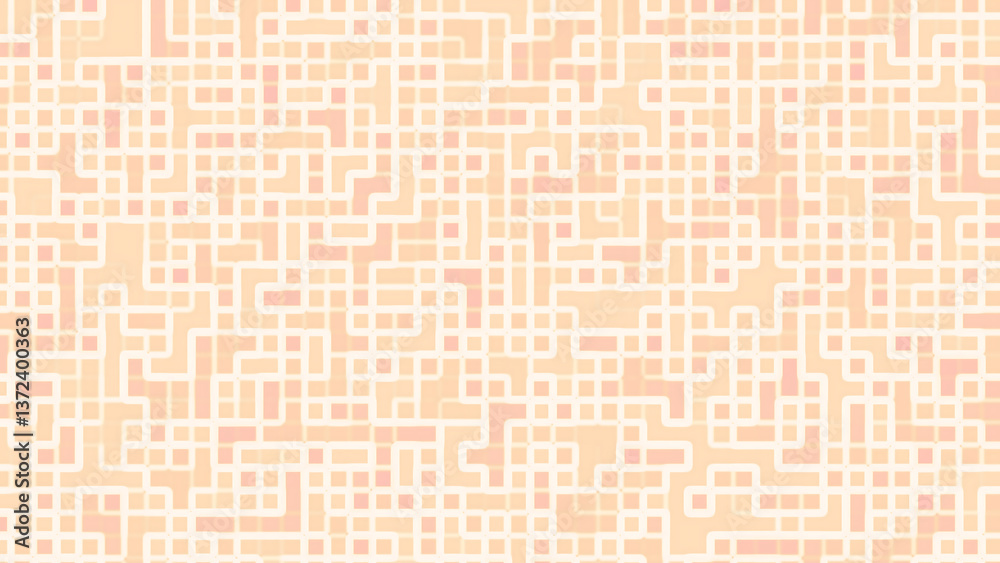 Fototapeta premium Abstract maze-like design in soft beige and pink tones