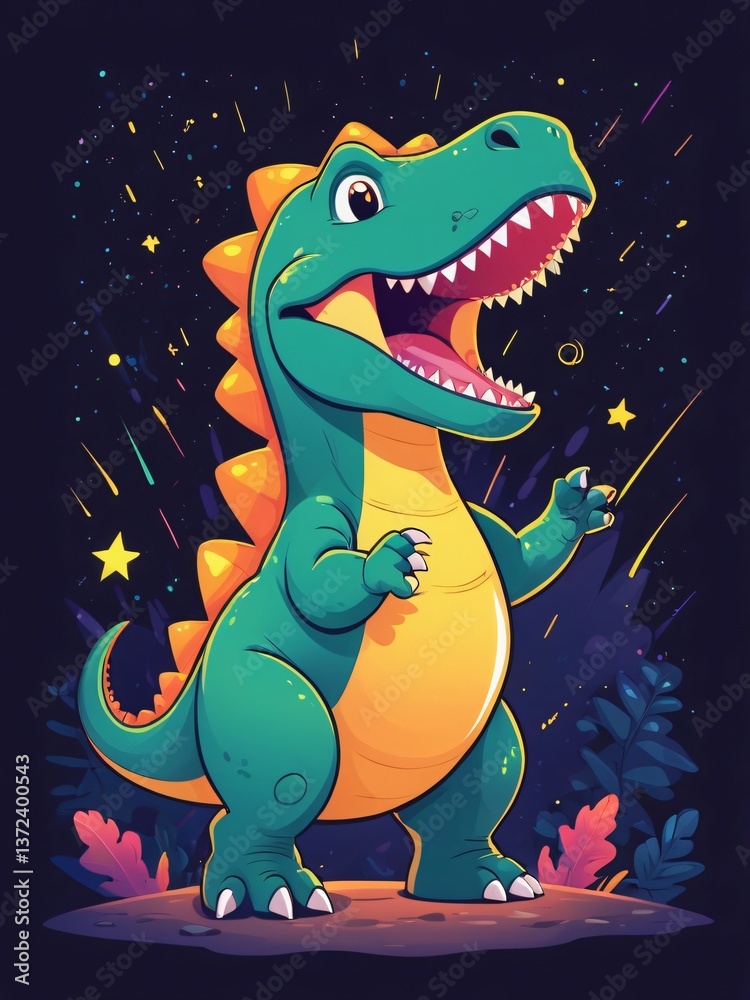 Obraz premium green dragon cartoon