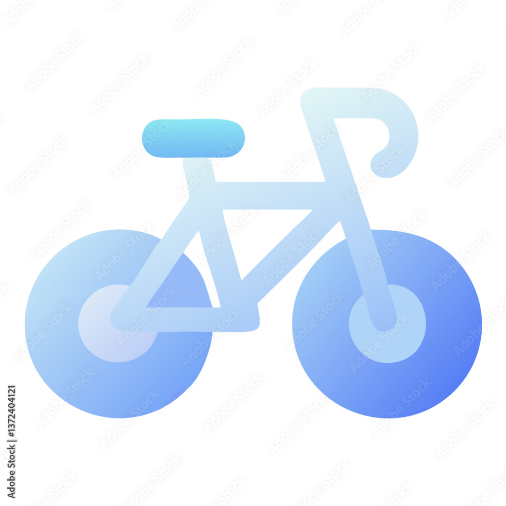 Abstract Blue Bicycle Icon with Soft Gradients Abstract Blue Bicycle Icon with Soft Gradients