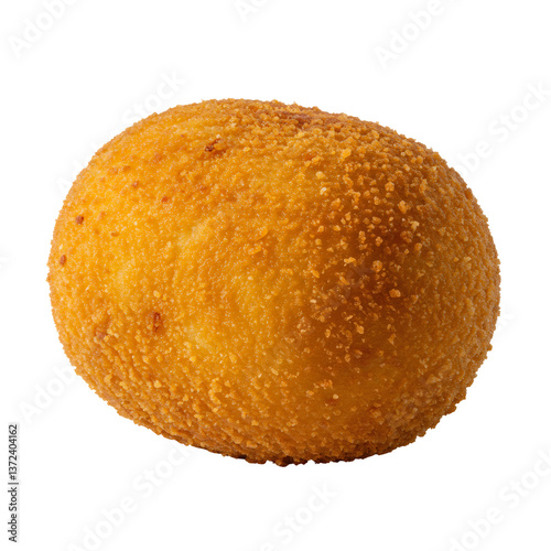 Golden Brown Fried Ball on Transparent Background