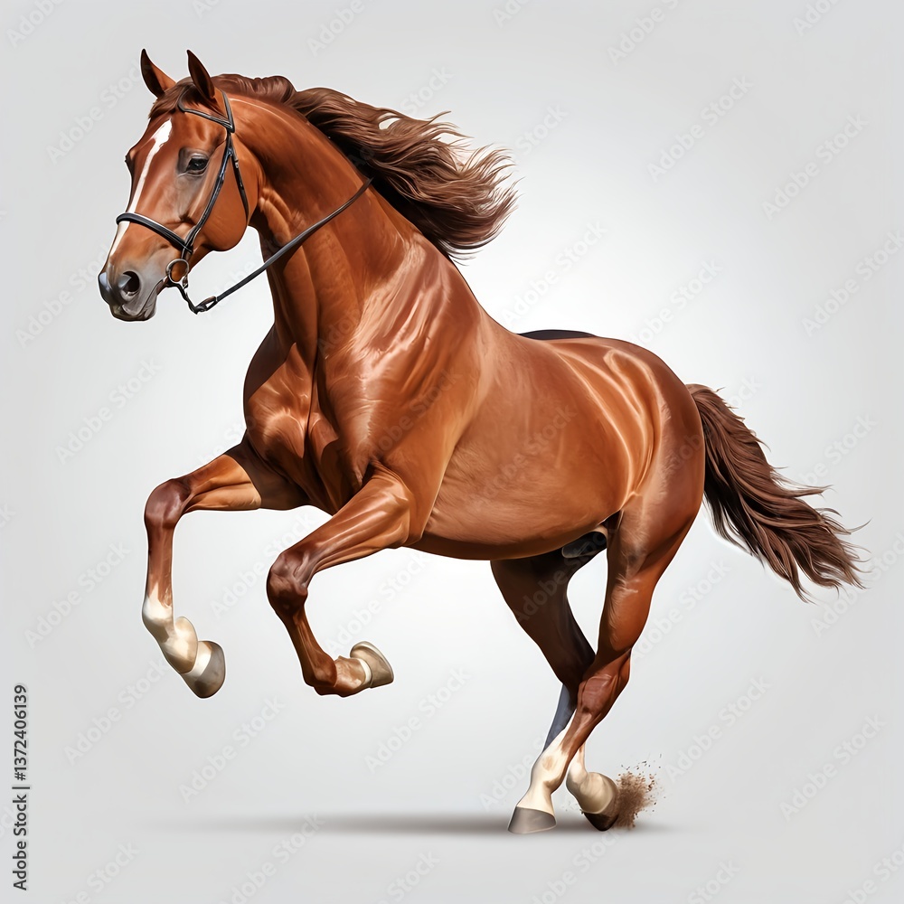 Naklejka premium Chestnut Horse in Motion