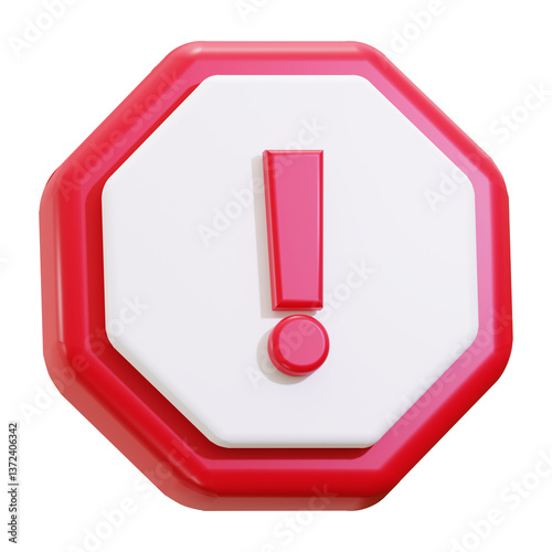 Caution signal in stop sign shape conveys warning message. Suitable for safety related concepts in design, presentations, and educational materials