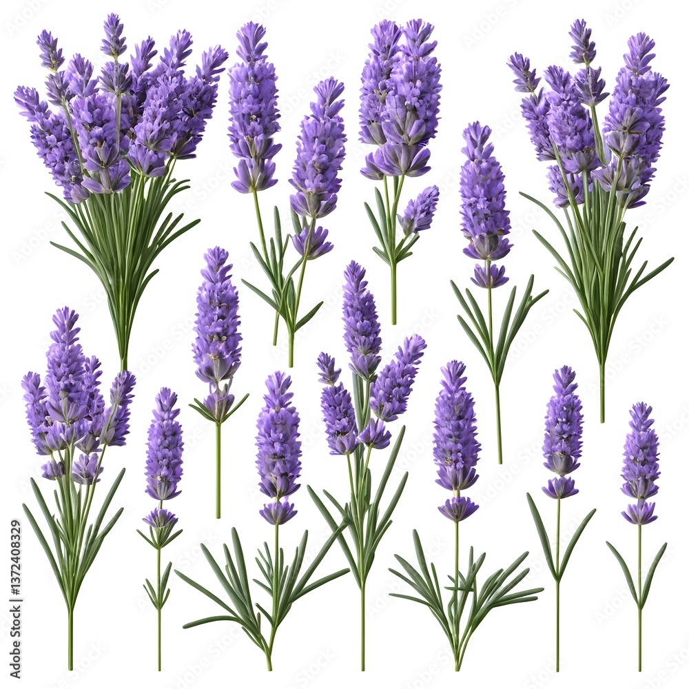 Obraz premium Lavender Collection Various Stems and Bunches