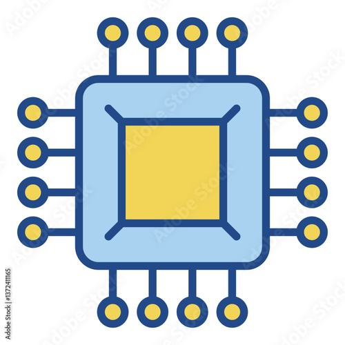 Micro chip icon isolated on white background