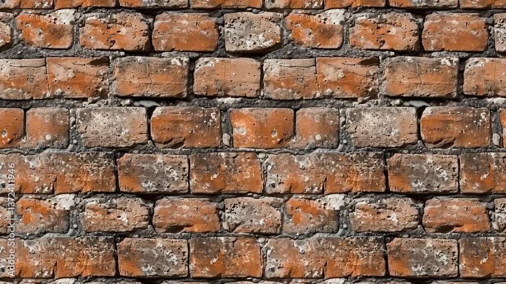 Old faded brick wall texture in seamless animated pattern. Old faded brick wall texture in seamless animated pattern.