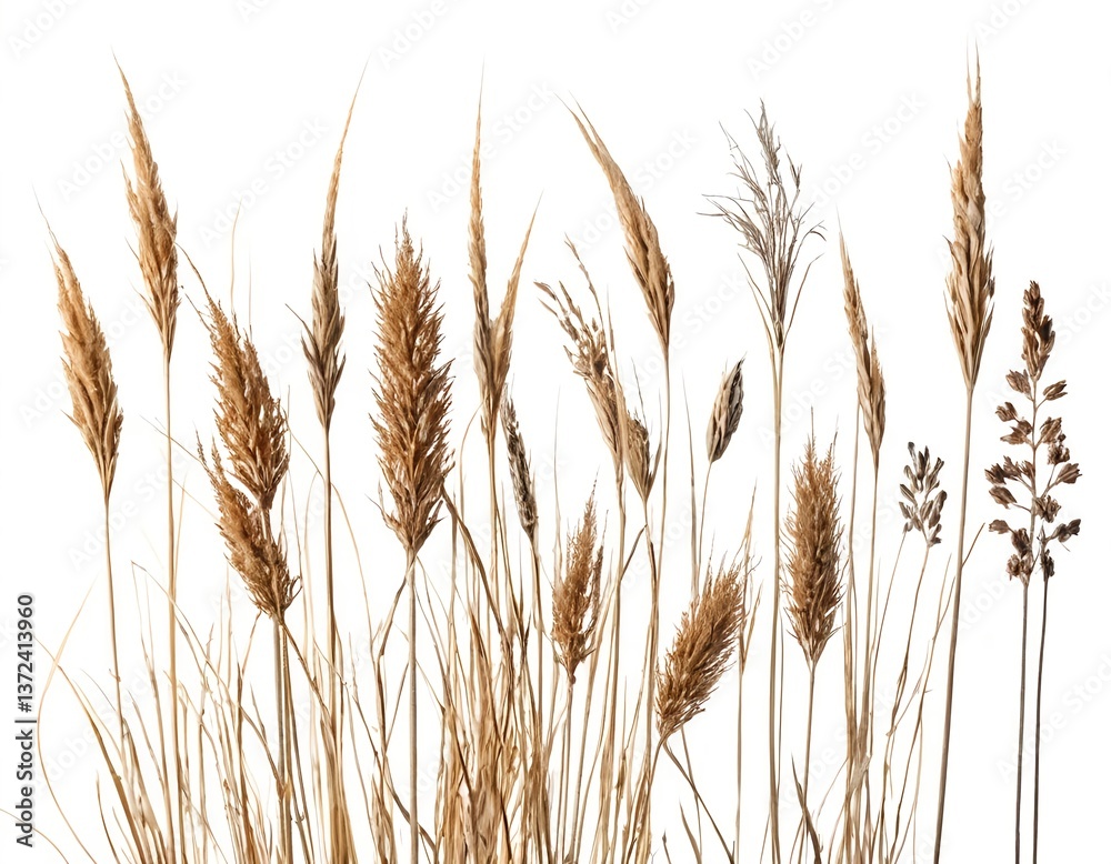 Obraz premium Dried Pampas Grass and Wildflowers Arrangement