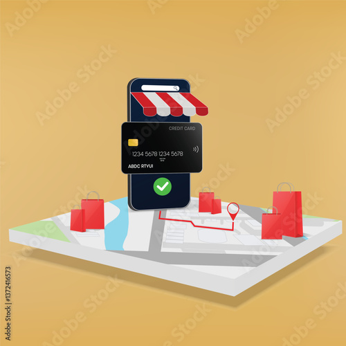 The concept of delivering parcels in the city to your home quickly	