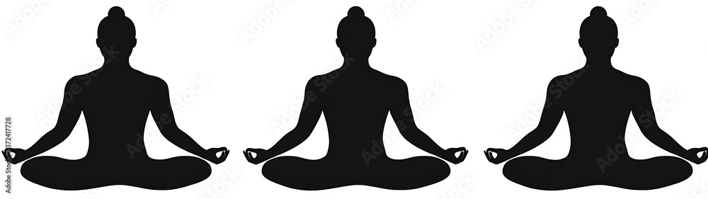 Yoga Meditation Posture Silhouettes Yoga Meditation Posture Silhouettes