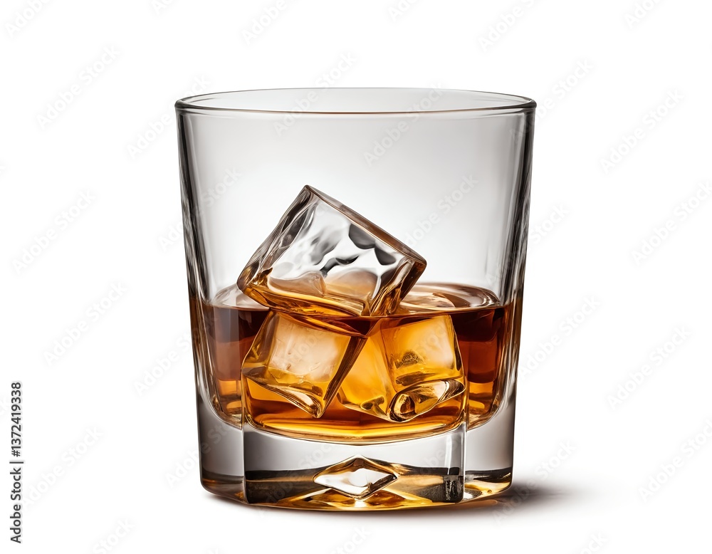 Whiskey on the Rocks in a Rocks Glass Whiskey on the Rocks in a Rocks Glass