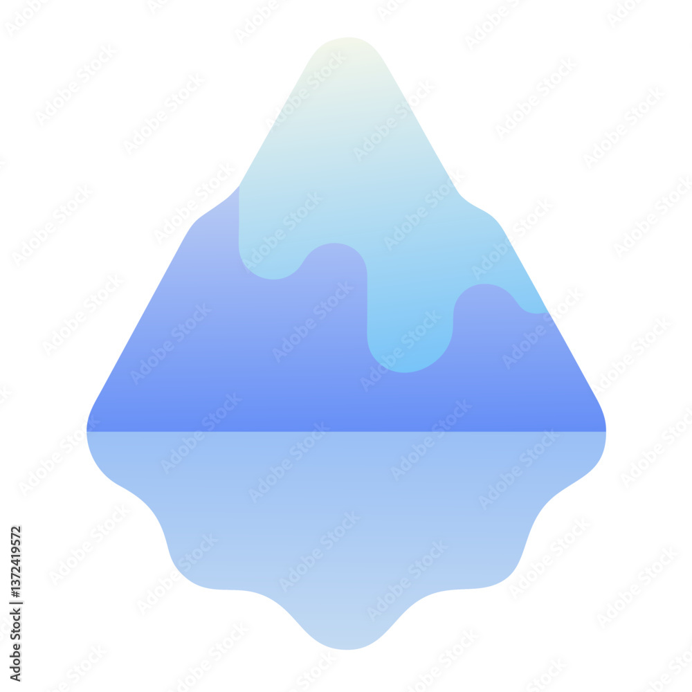 Obraz premium Abstract glacier shape with melting ice in blue tones 
