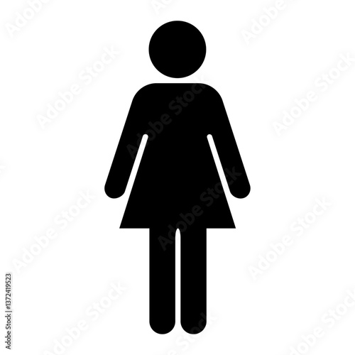 Simple woman icon, silhouette