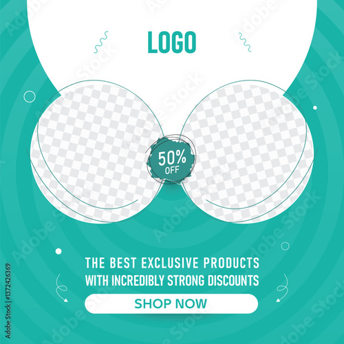 Sleek and customizable social media design with two image placeholders for showcasing products. Ideal for e-commerce ads on Instagram, X, and Google