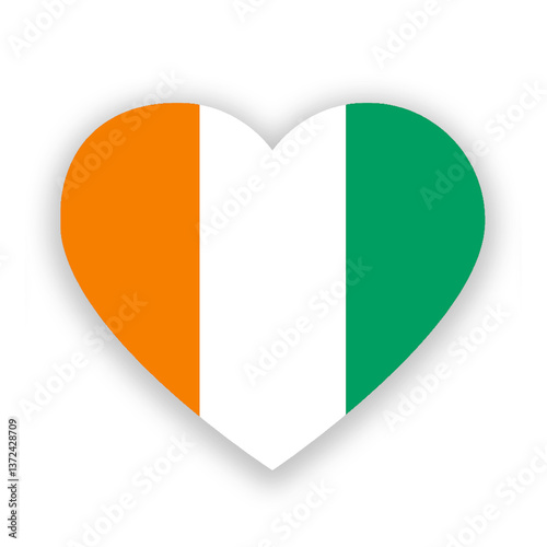 Ivory Coast national flag in heart shape isolated on white. Illustration Free Download Ivory Coast national flag in heart shape isolated on white. Illustration - GFXLoad