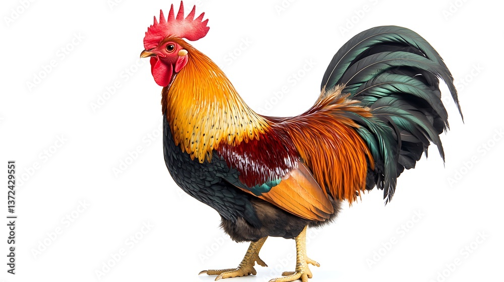 Fototapeta premium Ameraucana and american bresse chicken breeds a colorful showcase in poultry farming indoor environment close-up view