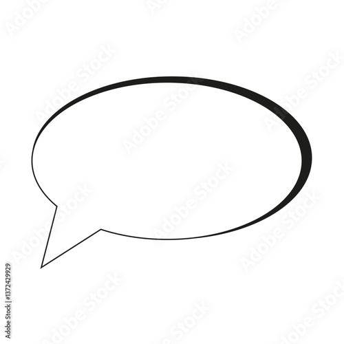 Speech bubble drawn with thin line