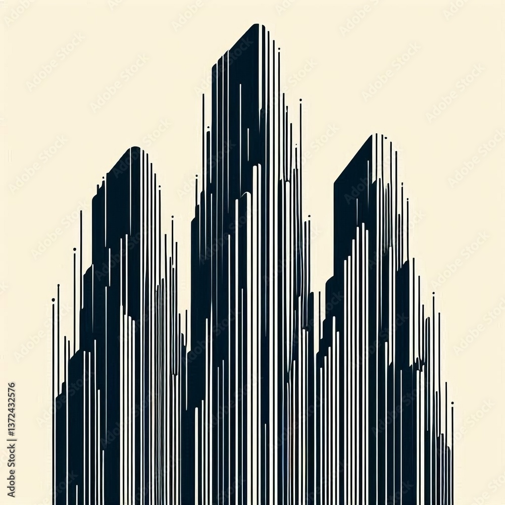 Obraz premium Bold towering like abstract pillars
