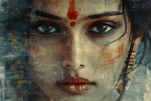 A Close Up Artistic Portrait Of A Women s Face